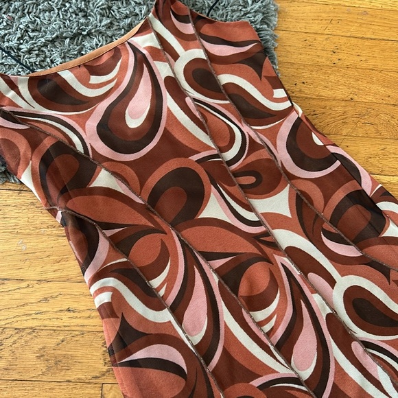 NWT Modern Haze Brown Groovy Swirl Mini Dress Size Large - Picture 8 of 9